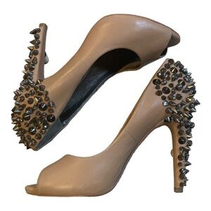 Nude Lorissa Leather Peep Toe Pumps by Sam Edelman- 7.5